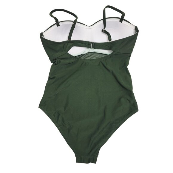 Cupshe Womens Green One-Piece Swimsuit Sheer Padded Adjustable Straps Size S - Picture 2 of 7